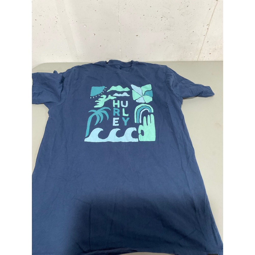 Hurley‎ Mens Everyday Tee Blue Graphic Surf T-Shirt Size S Short Sleeve Cotton